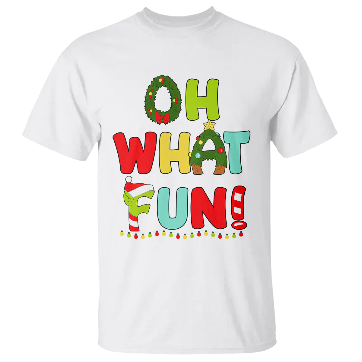 Oh What Fun Christmas Tree Candy Cane T Shirt - Wonder Print Shop