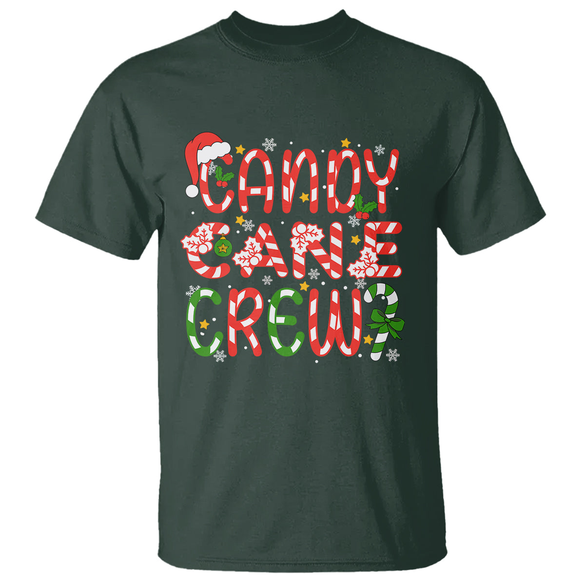 Candy Cane Crew Friend Squad Matching Christmas T Shirt - Wonder Print Shop