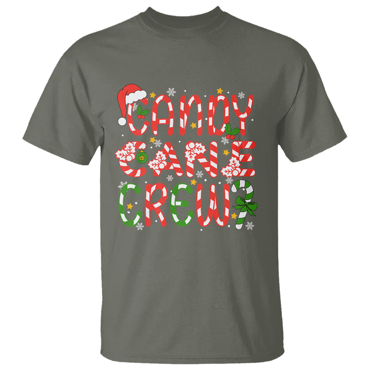 Candy Cane Crew Friend Squad Matching Christmas T Shirt - Wonder Print Shop