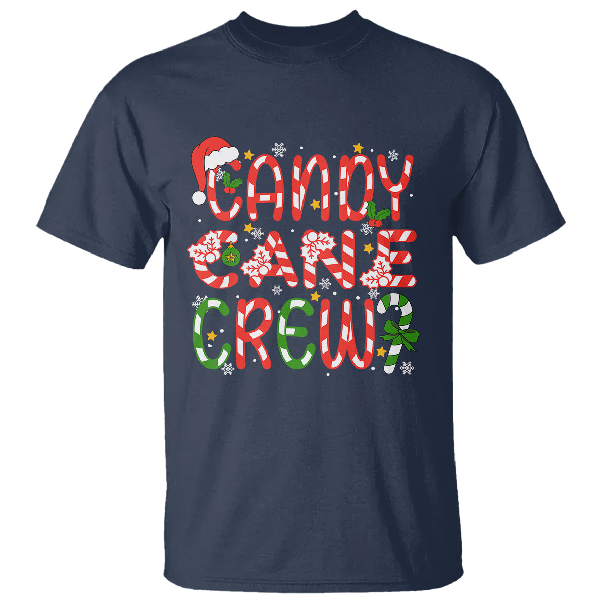Candy Cane Crew Friend Squad Matching Christmas T Shirt - Wonder Print Shop