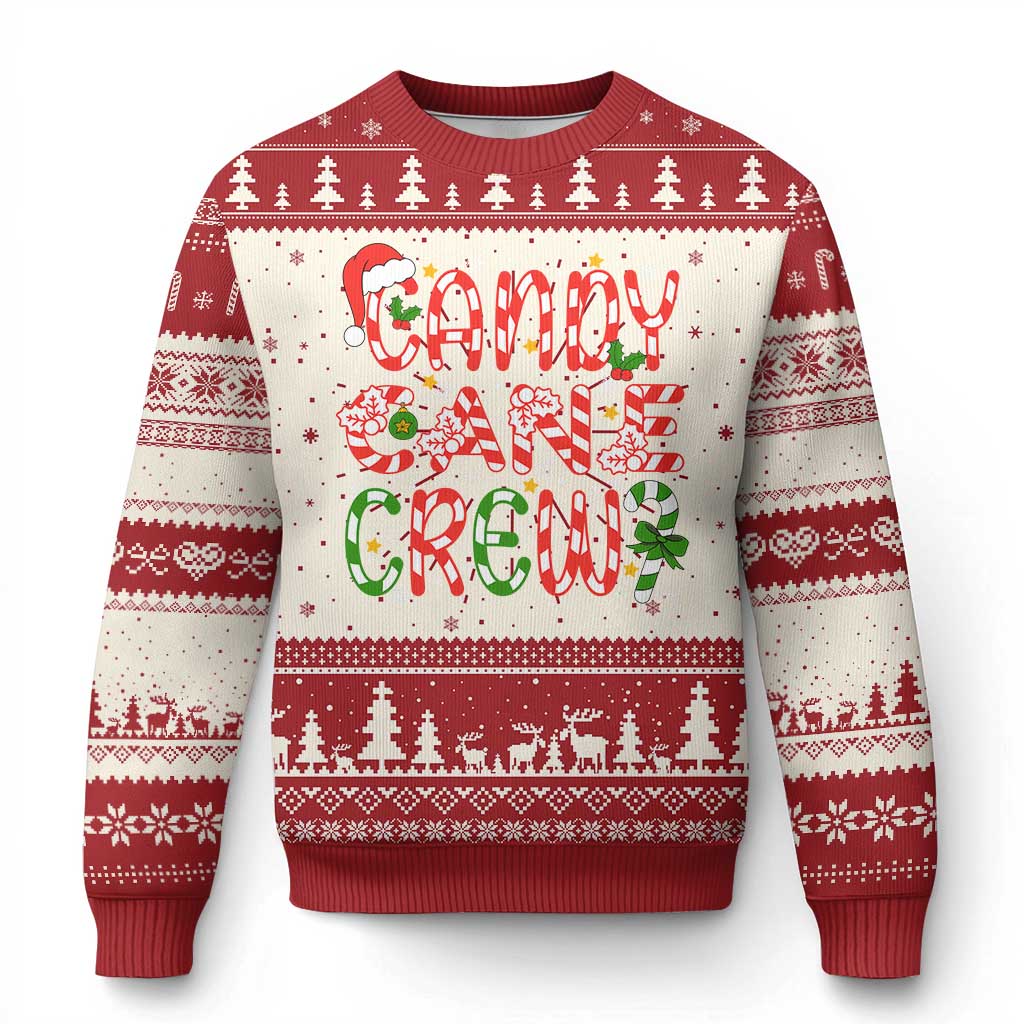 Candy Cane Crew Friend Squad Xmas Matching Ugly Christmas Sweater - Wonder Print Shop