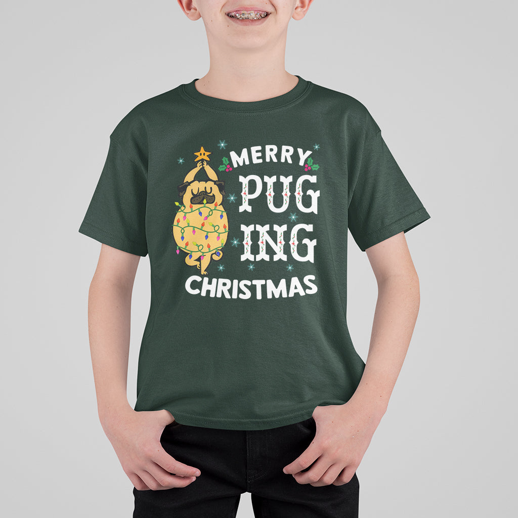 Merry Pugging Christmas Dog Pugmas Pug Xmas T Shirt For Kid - Wonder Print Shop