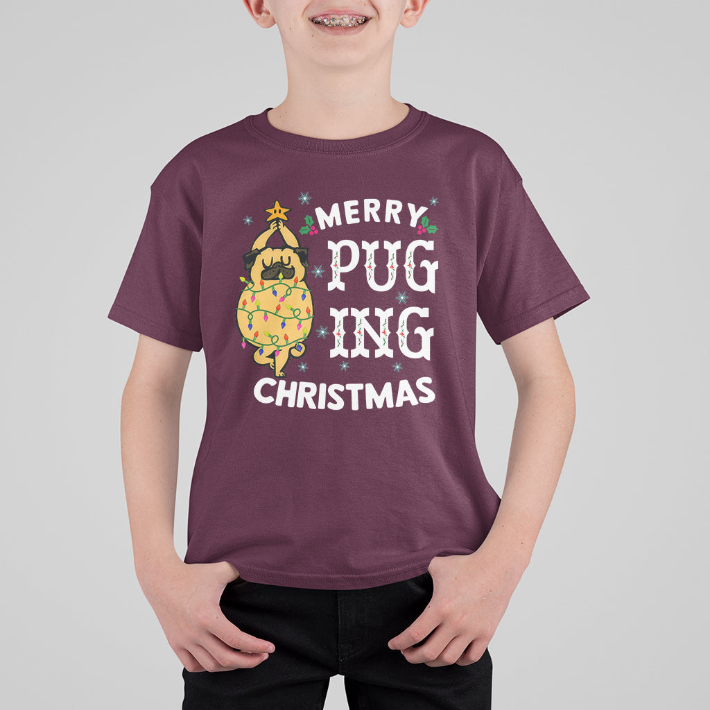 Merry Pugging Christmas Dog Pugmas Pug Xmas T Shirt For Kid - Wonder Print Shop