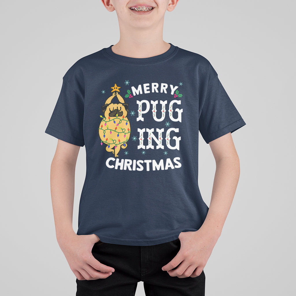 Merry Pugging Christmas Dog Pugmas Pug Xmas T Shirt For Kid - Wonder Print Shop