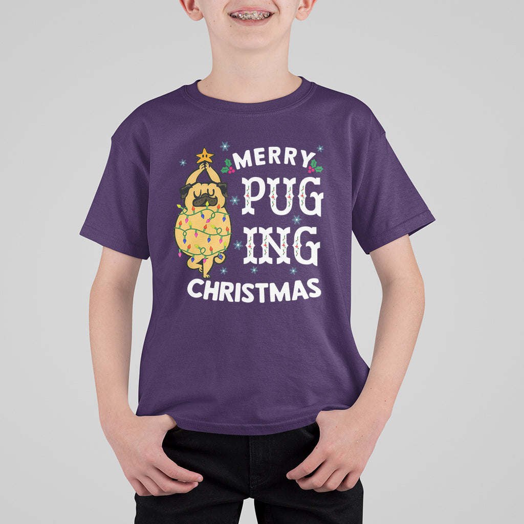 Merry Pugging Christmas Dog Pugmas Pug Xmas T Shirt For Kid - Wonder Print Shop
