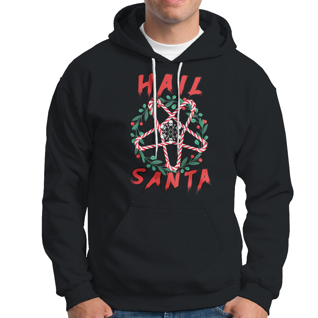 Hail Santa Krampus Ugly Christmas Candy Star Hoodie - Wonder Print Shop