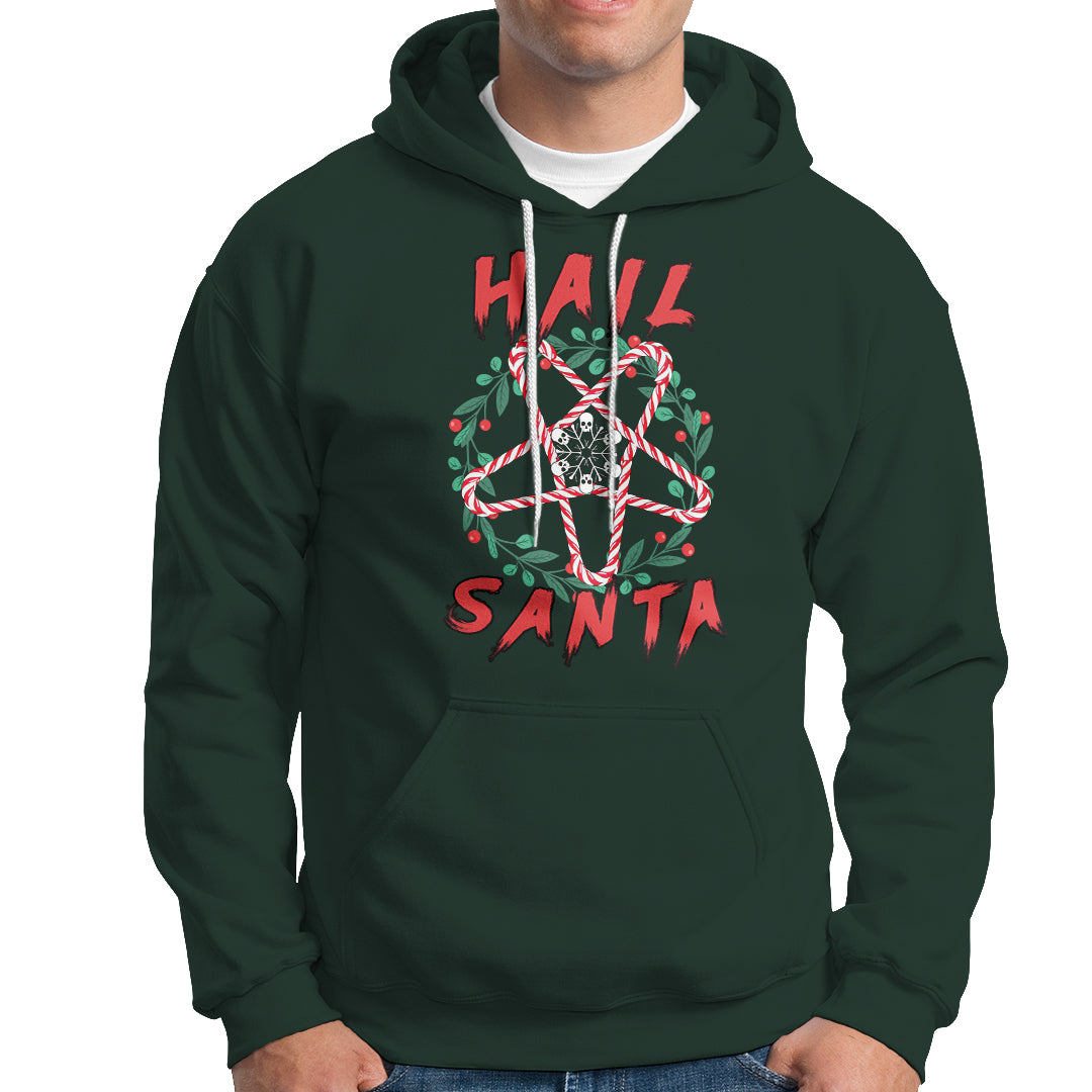 Hail Santa Krampus Ugly Christmas Candy Star Hoodie - Wonder Print Shop
