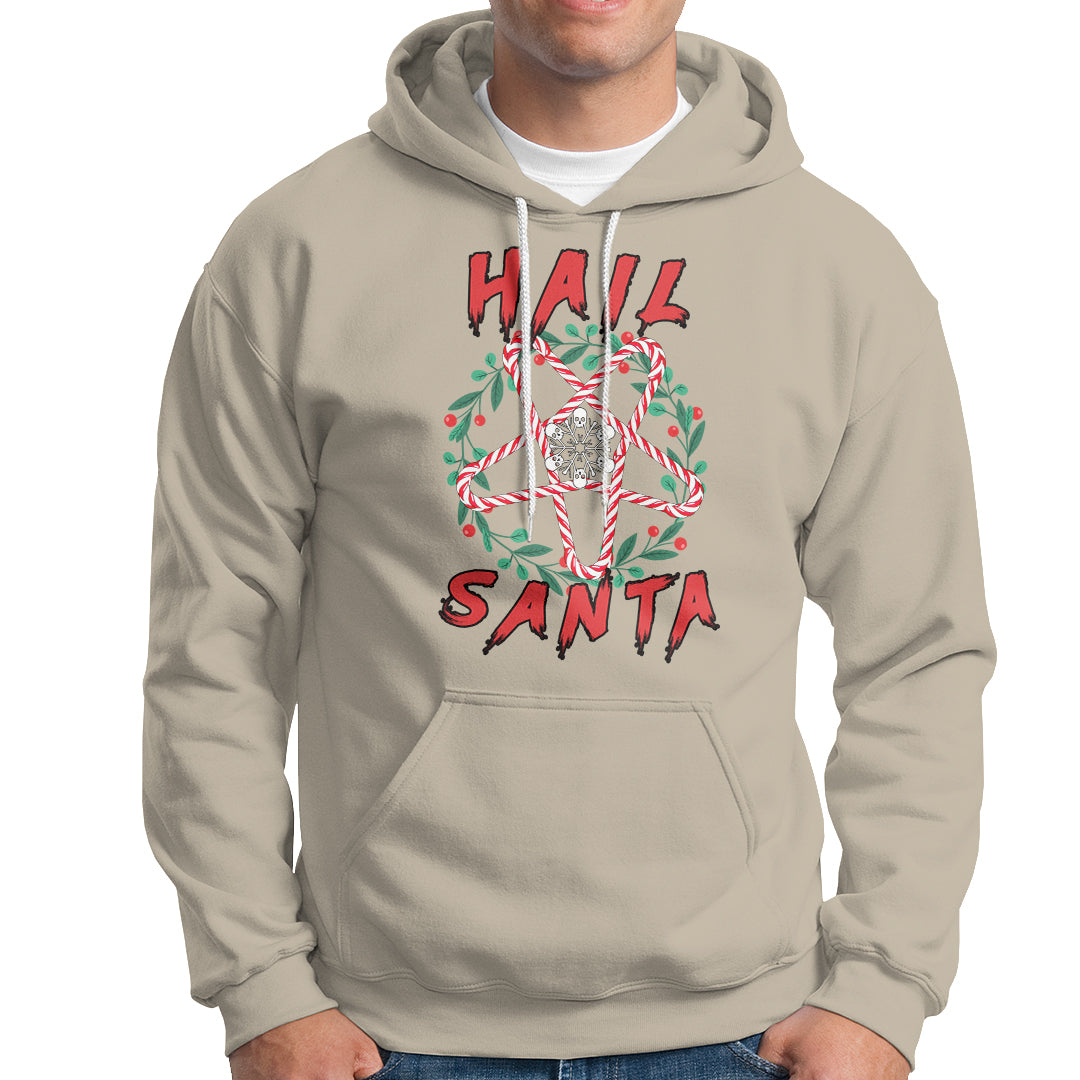 Hail Santa Krampus Ugly Christmas Candy Star Hoodie - Wonder Print Shop