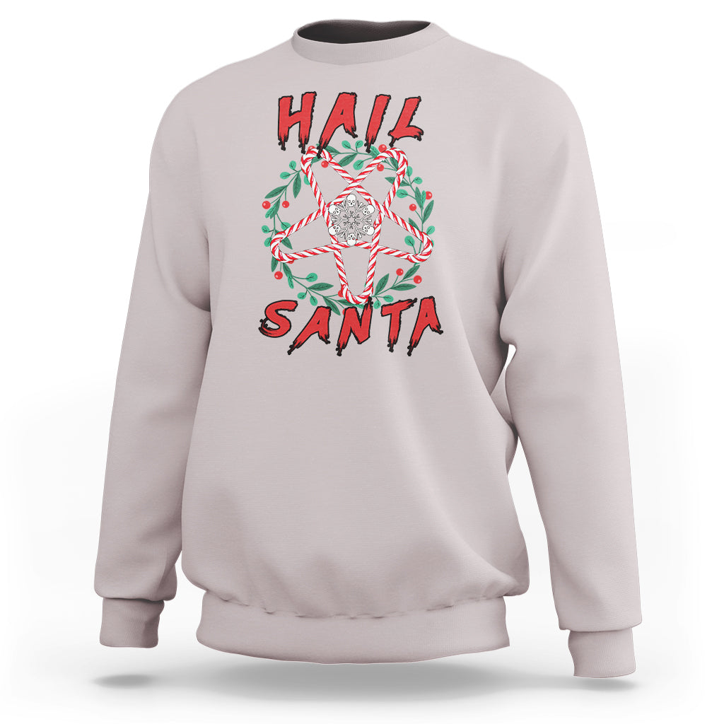 Hail Santa Krampus Ugly Christmas Candy Star Sweatshirt - Wonder Print Shop