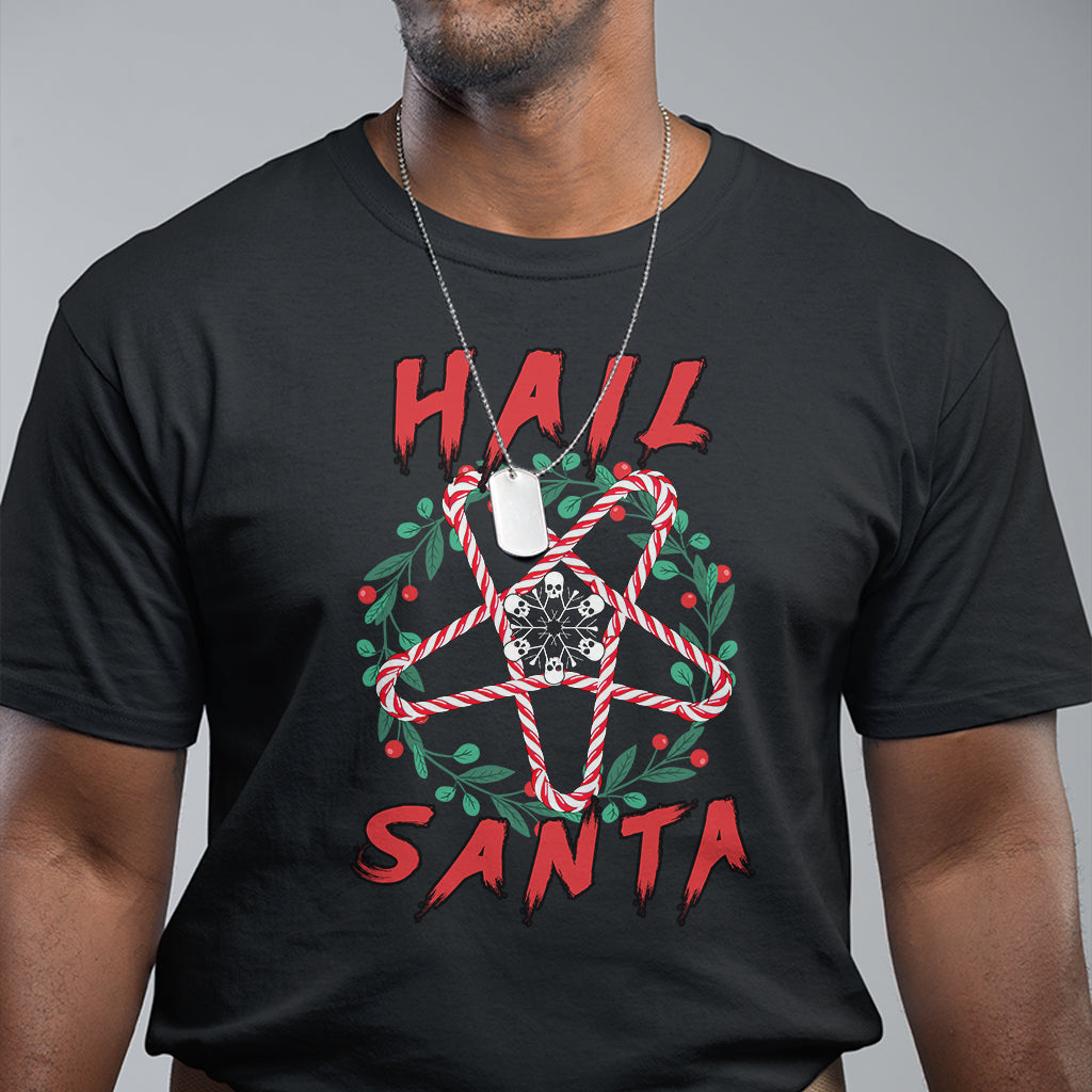 Hail Santa Krampus Ugly Christmas Candy Star T Shirt - Wonder Print Shop