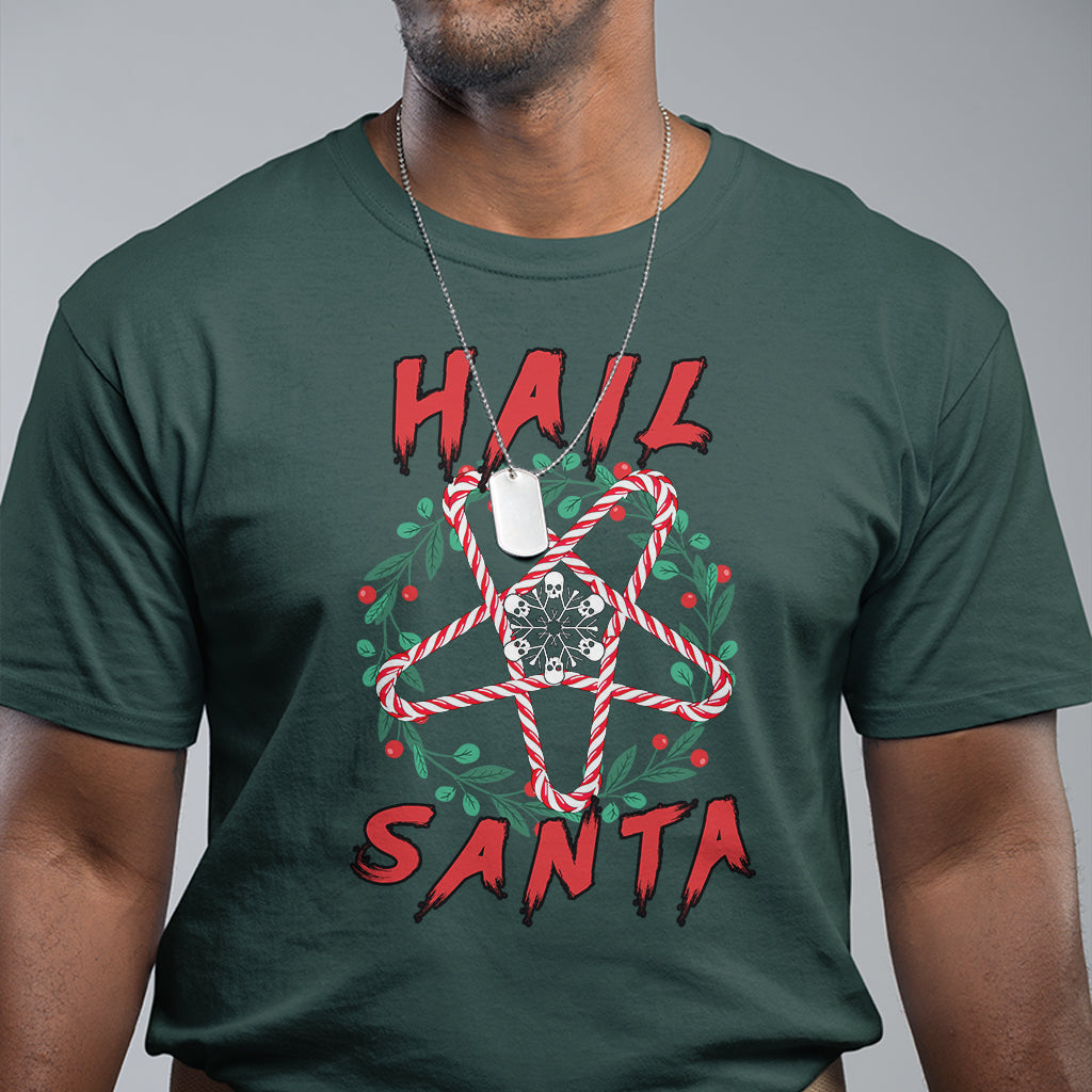 Hail Santa Krampus Ugly Christmas Candy Star T Shirt - Wonder Print Shop