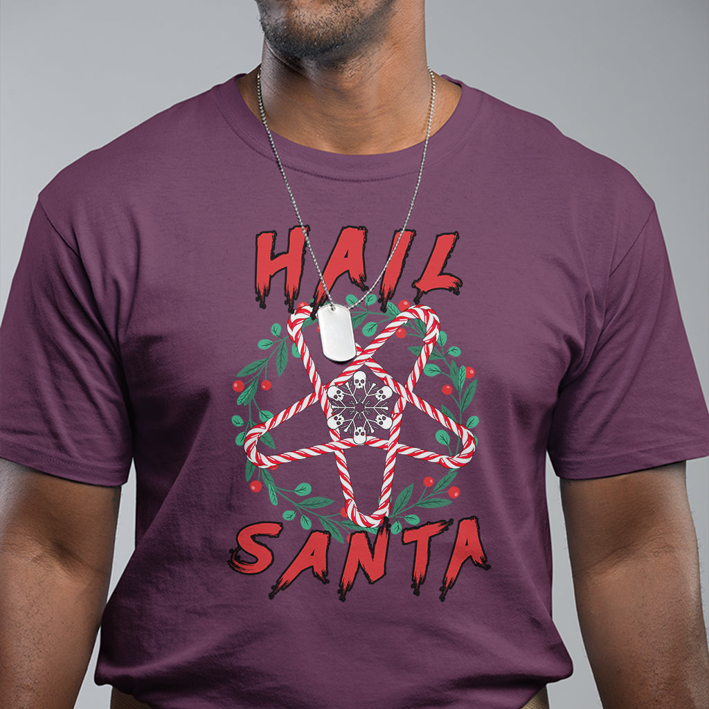 Hail Santa Krampus Ugly Christmas Candy Star T Shirt - Wonder Print Shop