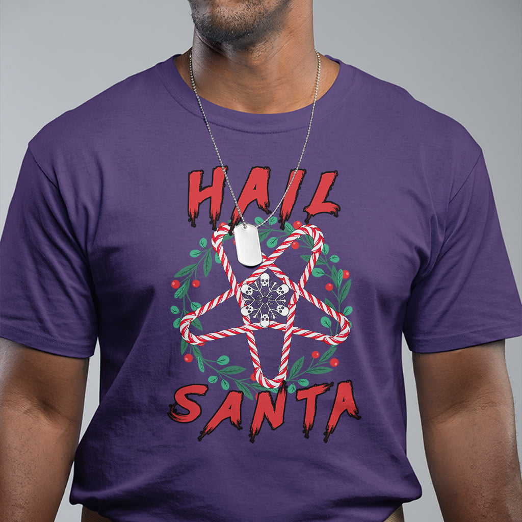 Hail Santa Krampus Ugly Christmas Candy Star T Shirt - Wonder Print Shop