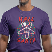 Hail Santa Krampus Ugly Christmas Candy Star T Shirt - Wonder Print Shop