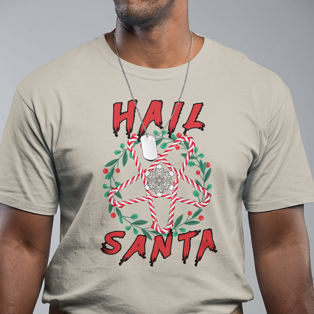 Hail Santa Krampus Ugly Christmas Candy Star T Shirt - Wonder Print Shop