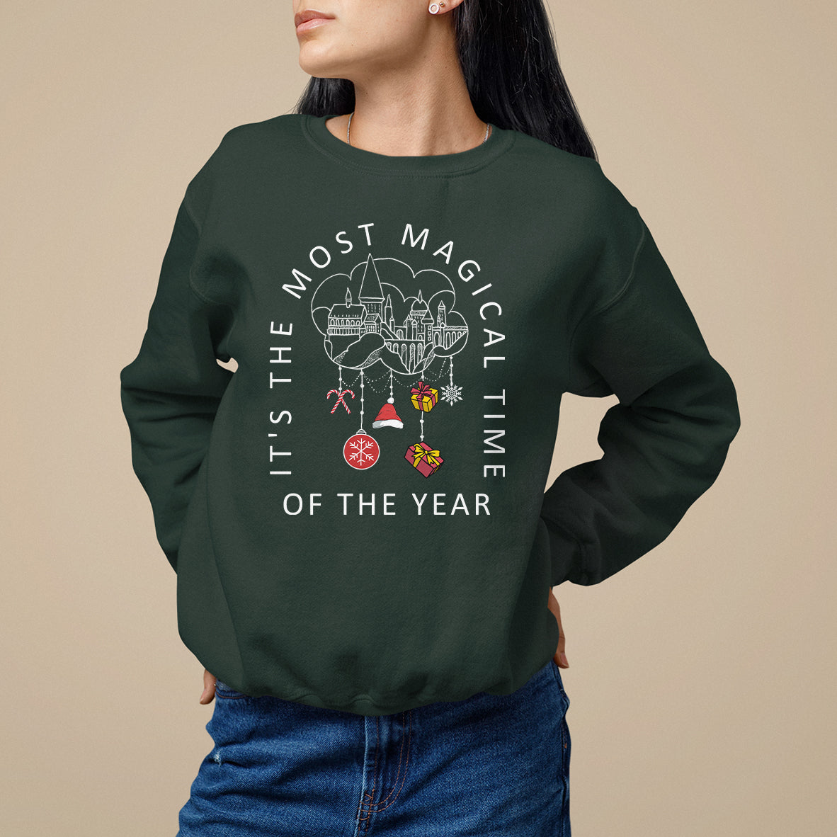 Christmas Sweatshirt It's The Most Magical Time Of The Year Dream Castle - Wonder Print Shop