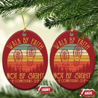Christian Christmas Ornament Walk By Faith Not By Sight Retro - Wonder Print Shop