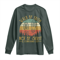 Christian Long Sleeve Shirt Walk By Faith Not By Sight Retro