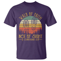 Christian T Shirt Walk By Faith Not By Sight Retro - Wonder Print Shop