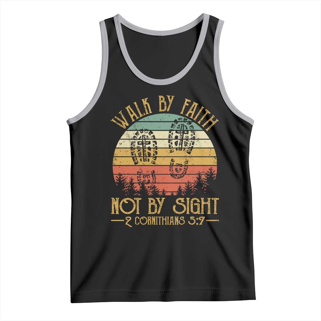 Christian Tank Top Walk By Faith Not By Sight Retro