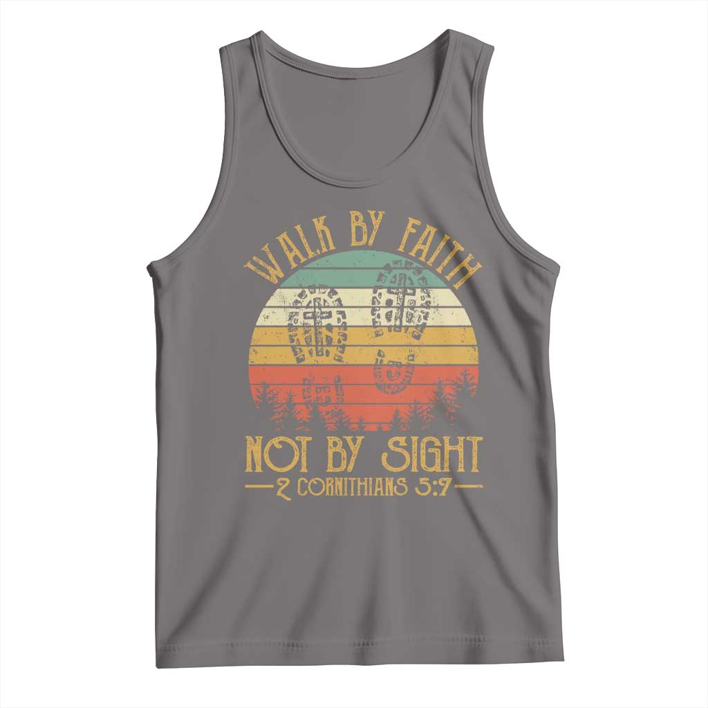 Christian Tank Top Walk By Faith Not By Sight Retro