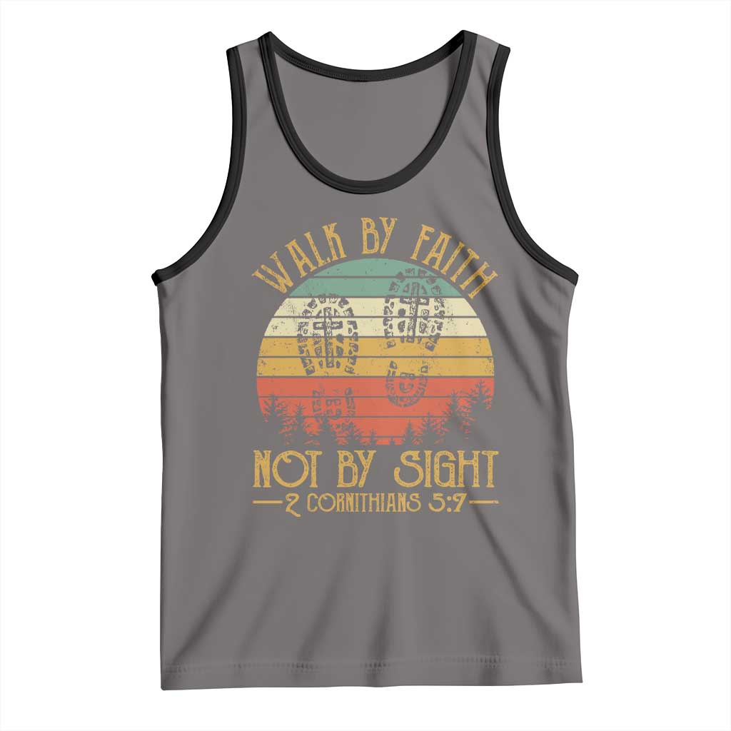 Christian Tank Top Walk By Faith Not By Sight Retro
