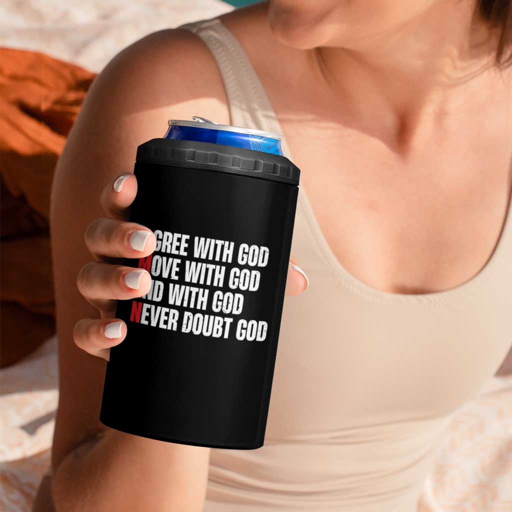 Christian 4 in 1 Can Cooler Tumbler Amen Agree Move End With God Never Doubt God