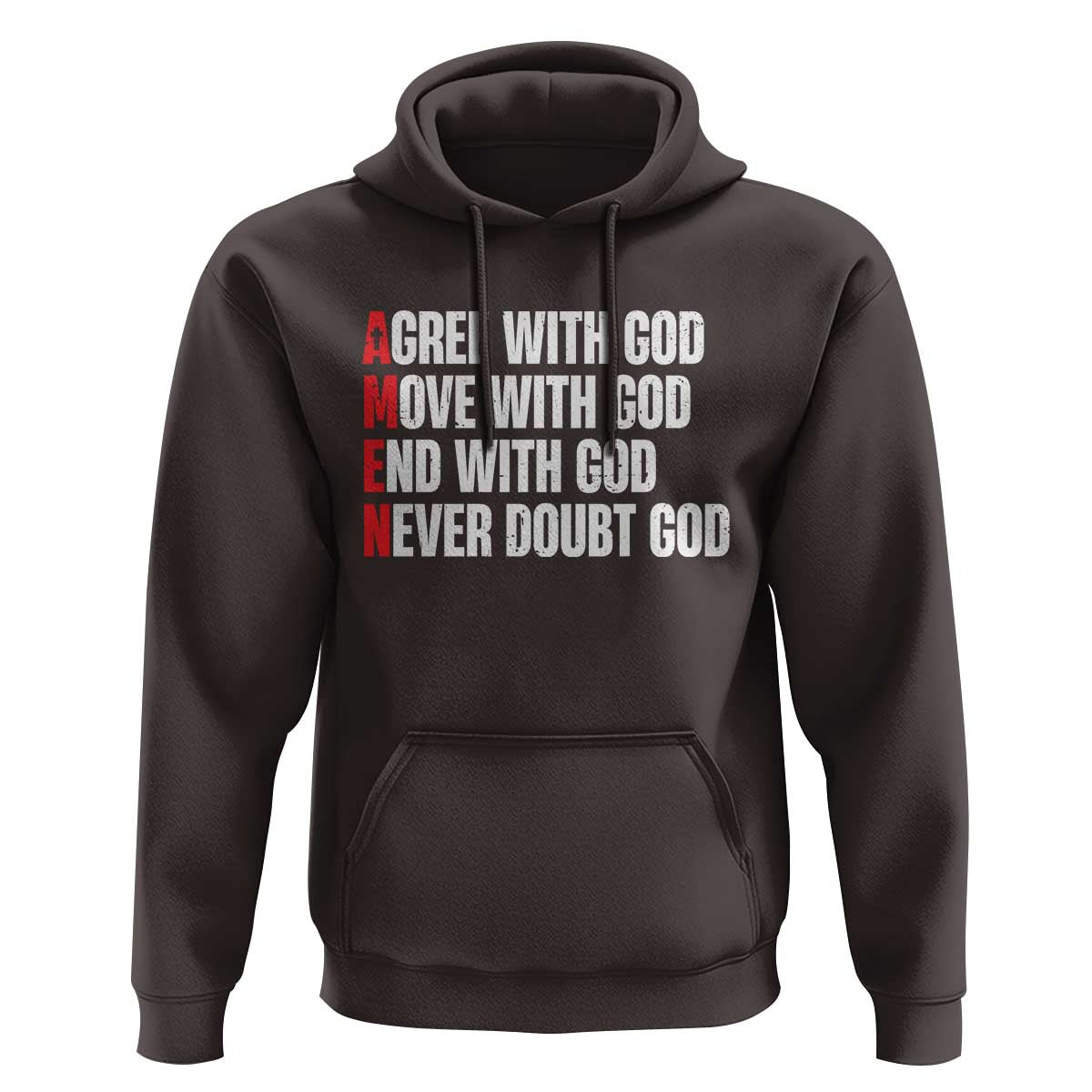 Christian Hoodie Amen Agree Move End With God Never Doubt God