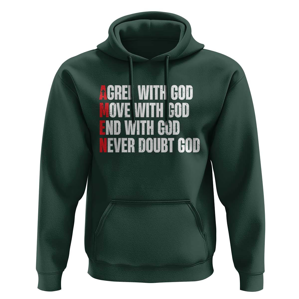 Christian Hoodie Amen Agree Move End With God Never Doubt God