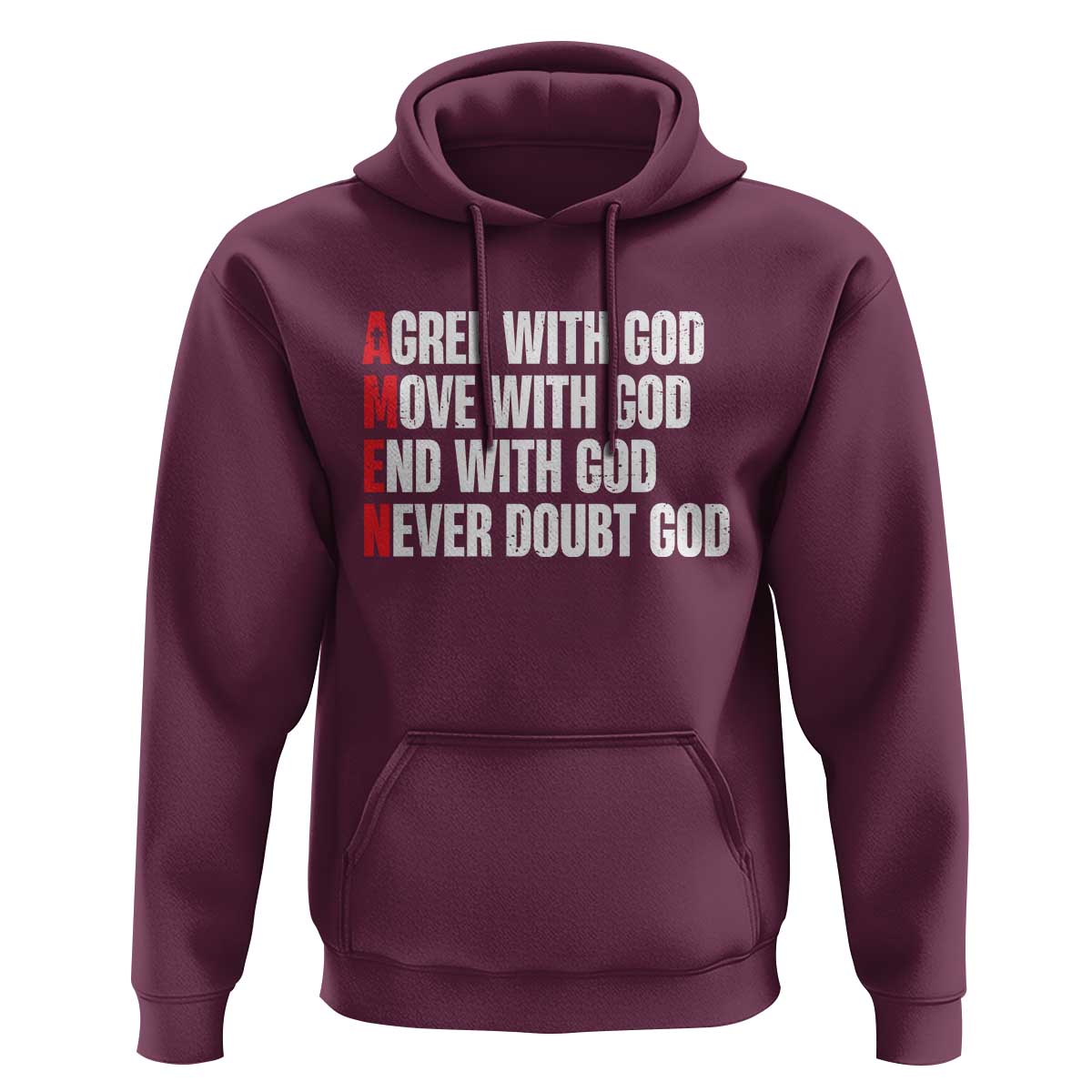 Christian Hoodie Amen Agree Move End With God Never Doubt God