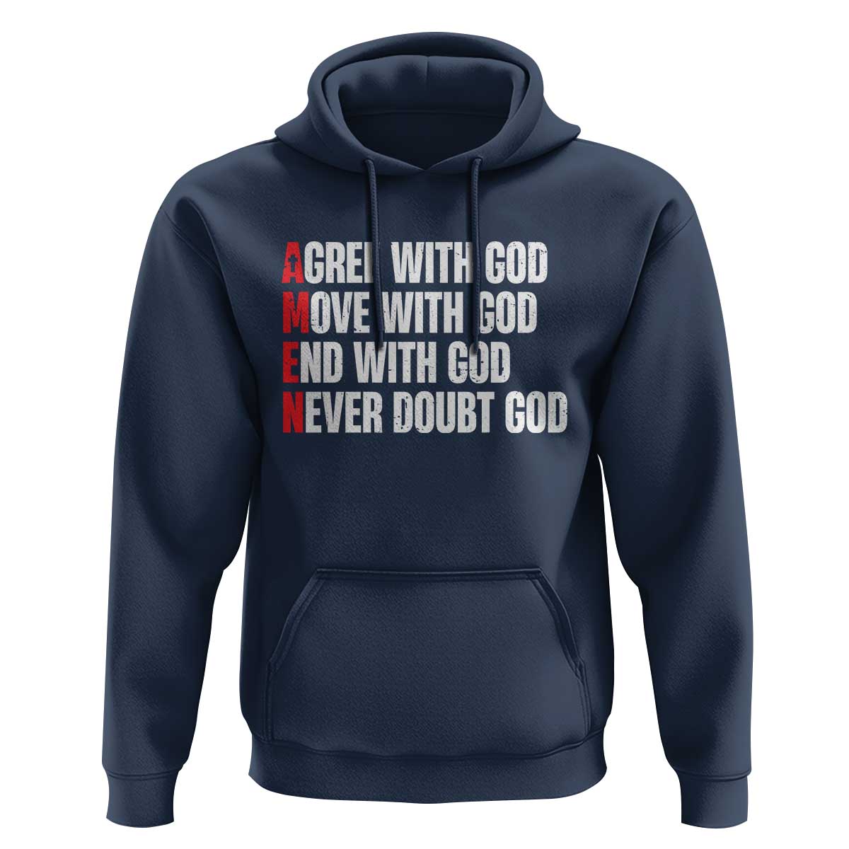 Christian Hoodie Amen Agree Move End With God Never Doubt God