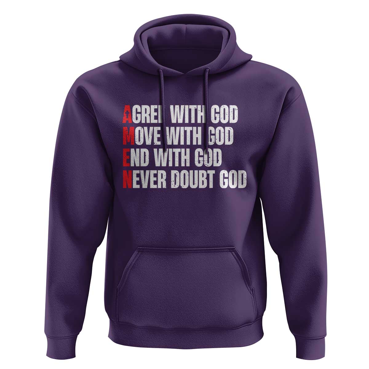 Christian Hoodie Amen Agree Move End With God Never Doubt God