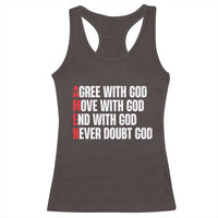 Christian Racerback Tank Top Amen Agree Move End With God Never Doubt God