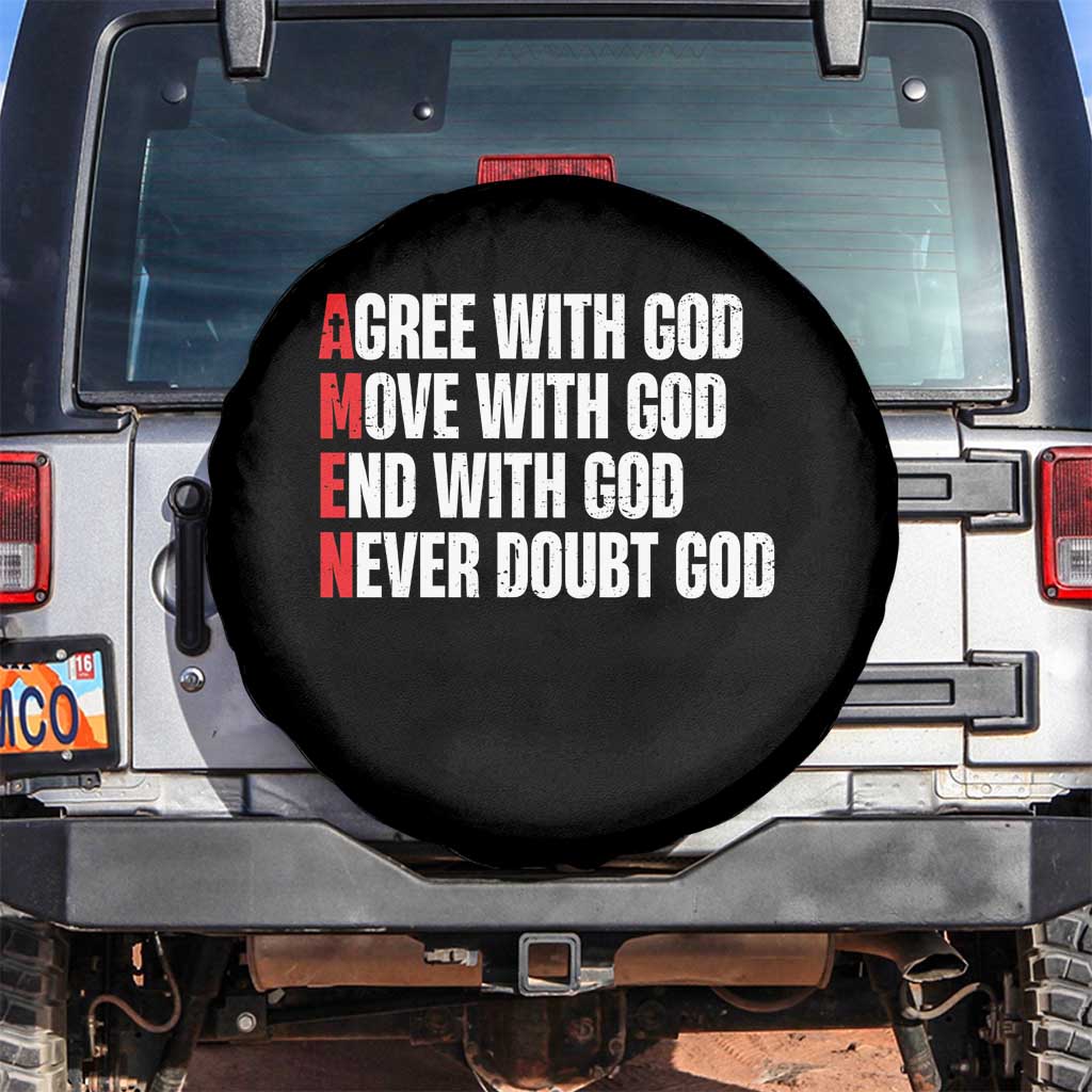 Christian Spare Tire Cover Amen Agree Move End With God Never Doubt God