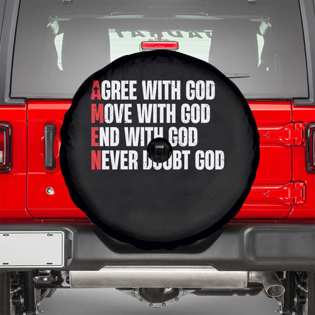 Christian Spare Tire Cover Amen Agree Move End With God Never Doubt God