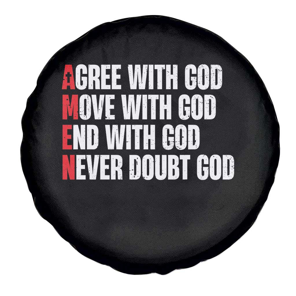 Christian Spare Tire Cover Amen Agree Move End With God Never Doubt God