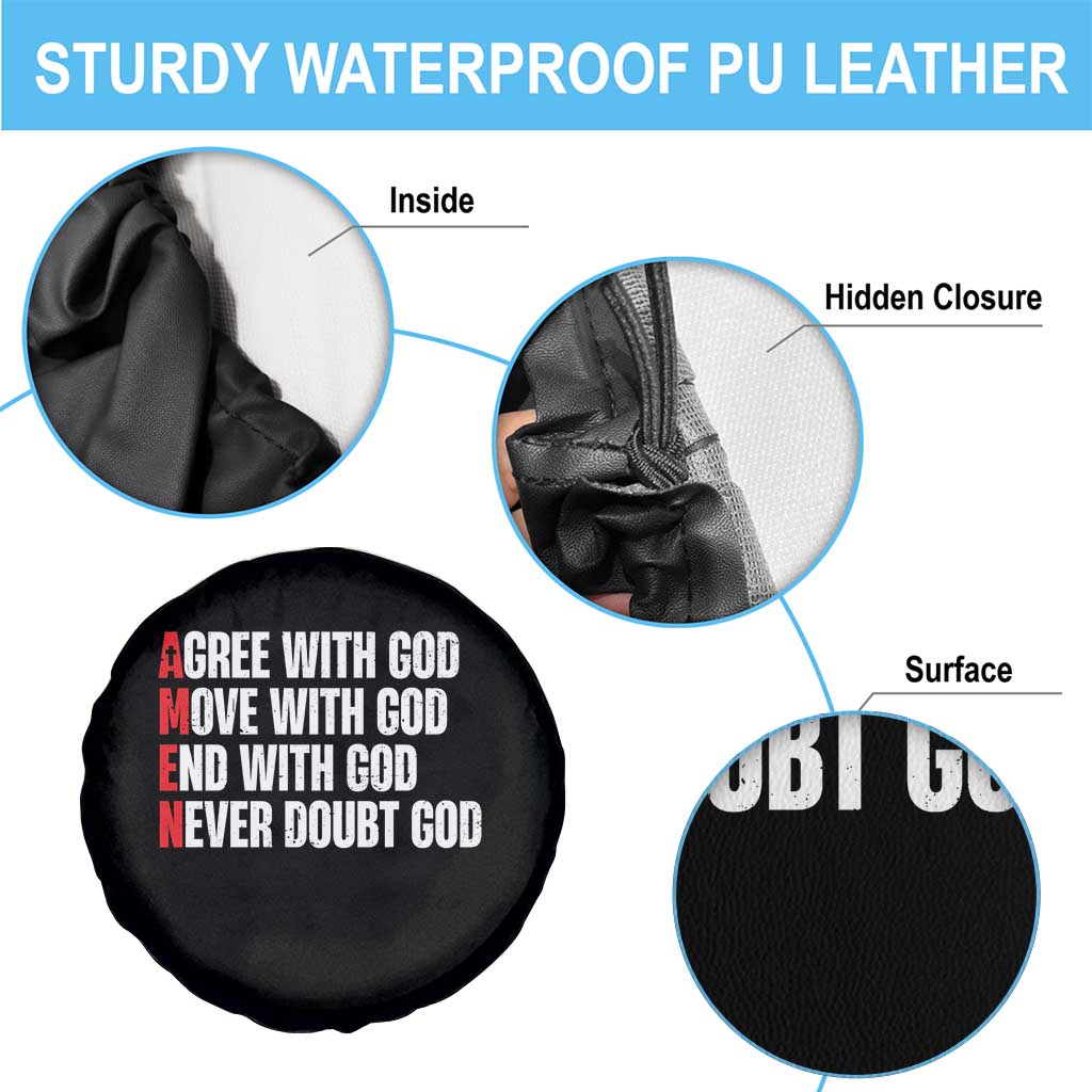 Christian Spare Tire Cover Amen Agree Move End With God Never Doubt God