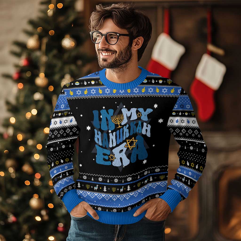 In My Hanukkah Era Hanukkah Ugly Sweater Groovy Chanukkah Jewish - Wonder Print Shop