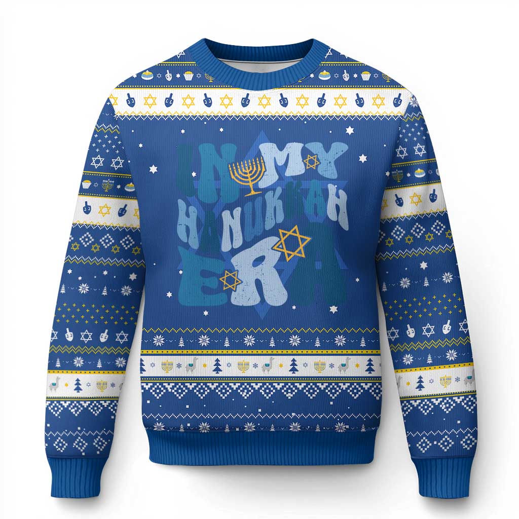 In My Hanukkah Era Hanukkah Ugly Sweater Groovy Chanukkah Jewish - Wonder Print Shop
