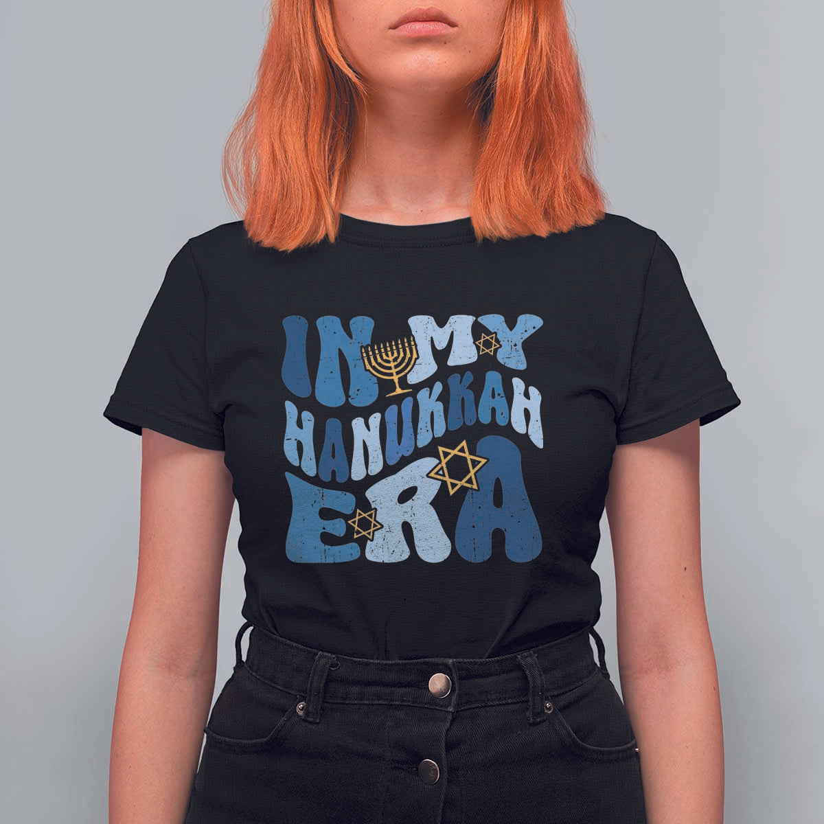 In My Hanukkah Era T Shirt For Women Groovy Chanukkah Jewish - Wonder Print Shop