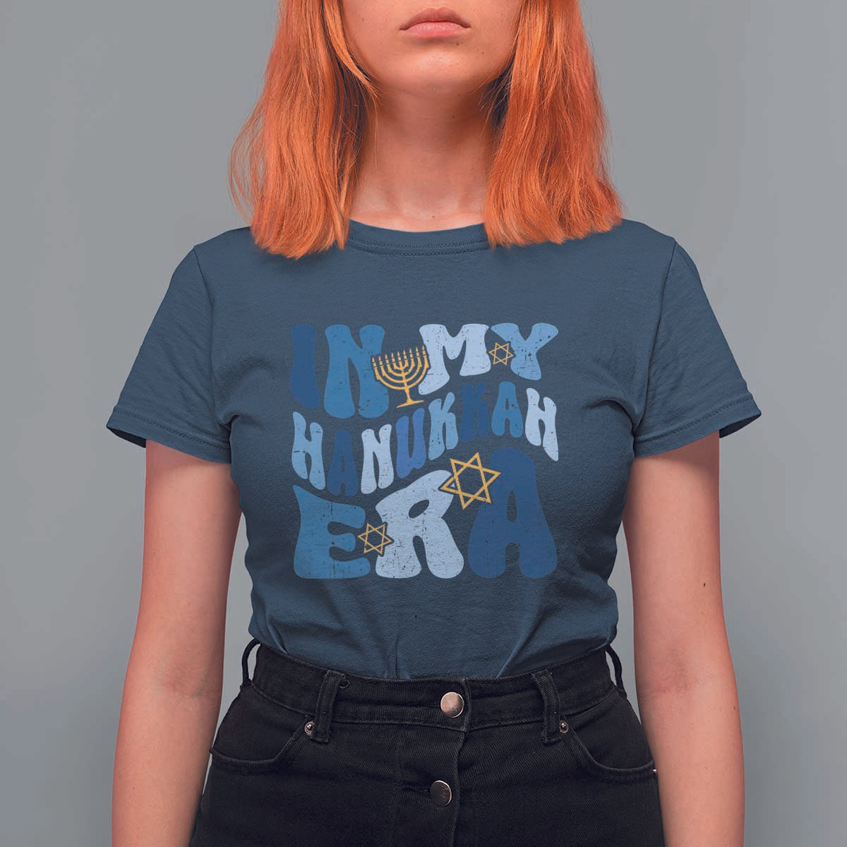 In My Hanukkah Era T Shirt For Women Groovy Chanukkah Jewish - Wonder Print Shop