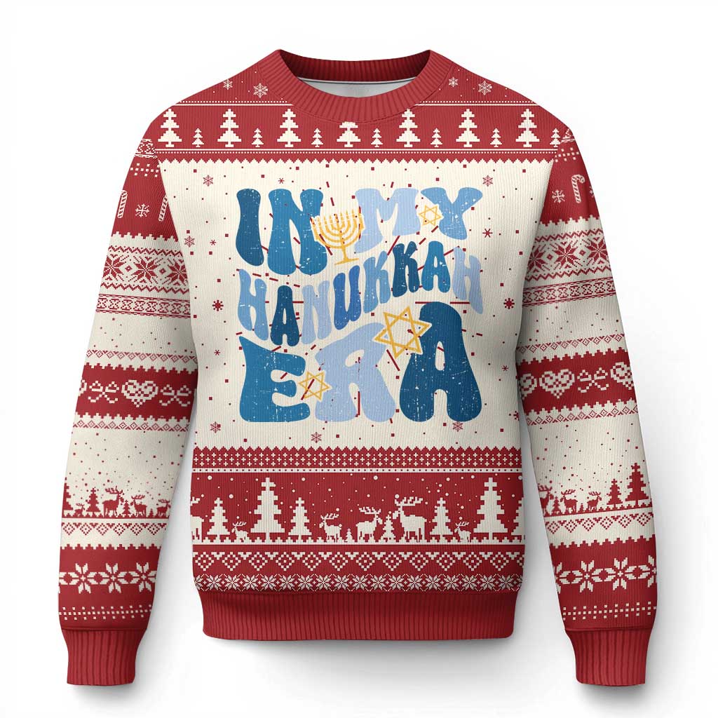 In My Hanukkah Era Ugly Christmas Sweater Groovy Chanukkah Jewish - Wonder Print Shop