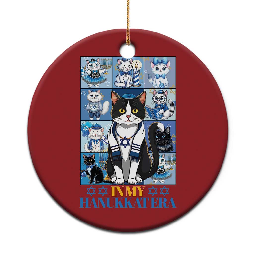 Hanukkah Cat Christmas Ornament In My Hanukkat Era Cute Jewish Cats - Wonder Print Shop