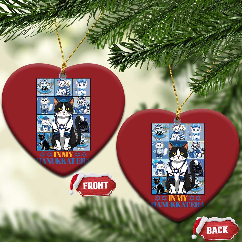 Hanukkah Cat Christmas Ornament In My Hanukkat Era Cute Jewish Cats - Wonder Print Shop