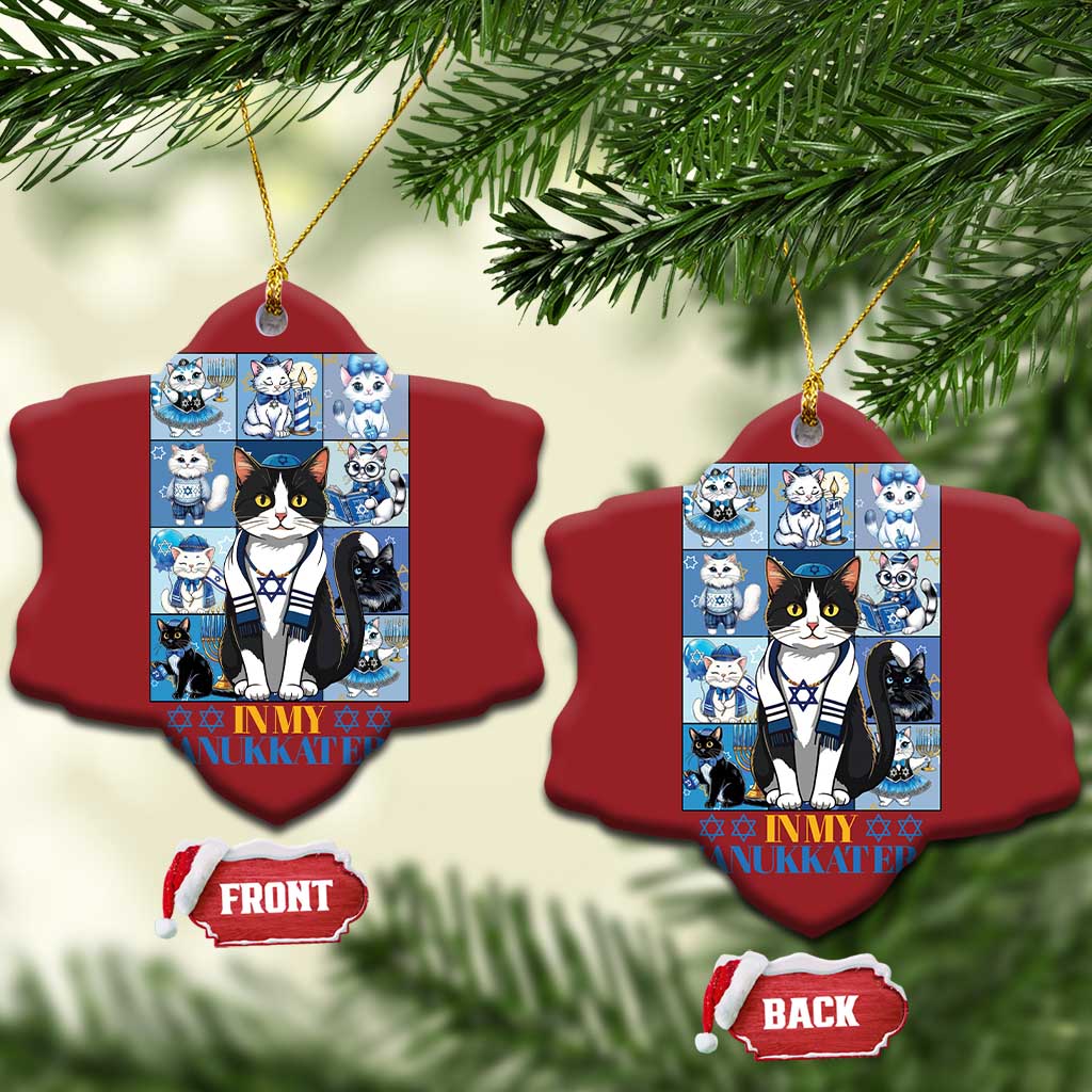 Hanukkah Cat Christmas Ornament In My Hanukkat Era Cute Jewish Cats - Wonder Print Shop