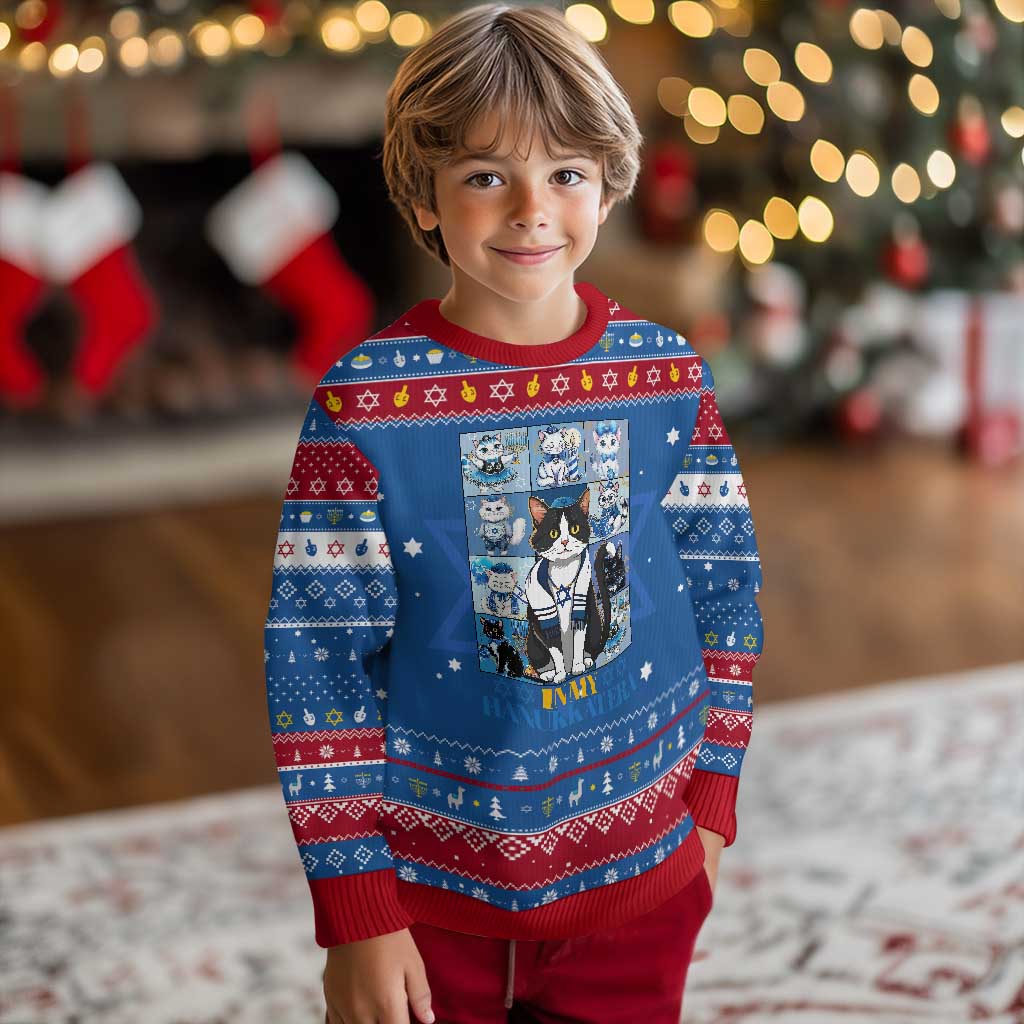 In My Hanukkat Era Cat Hanukkah Ugly Sweater Cute Jewish Cats - Wonder Print Shop