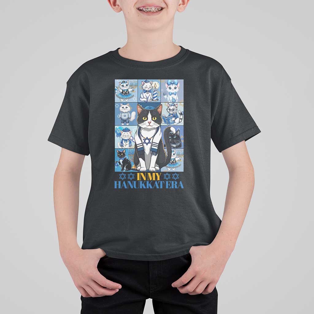 Hanukkah Cat T Shirt For Kid In My Hanukkat Era Cute Jewish Cats - Wonder Print Shop
