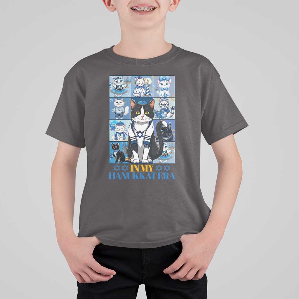 Hanukkah Cat T Shirt For Kid In My Hanukkat Era Cute Jewish Cats - Wonder Print Shop