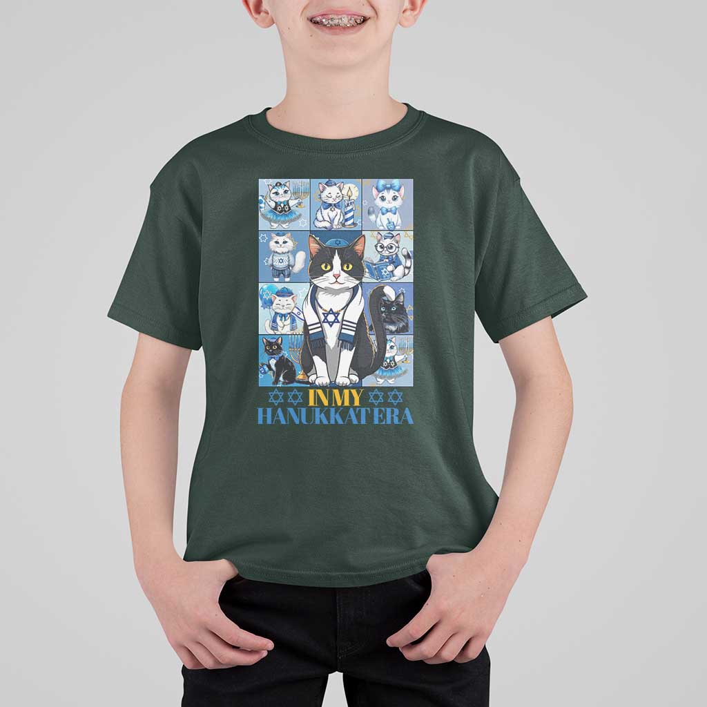 Hanukkah Cat T Shirt For Kid In My Hanukkat Era Cute Jewish Cats - Wonder Print Shop