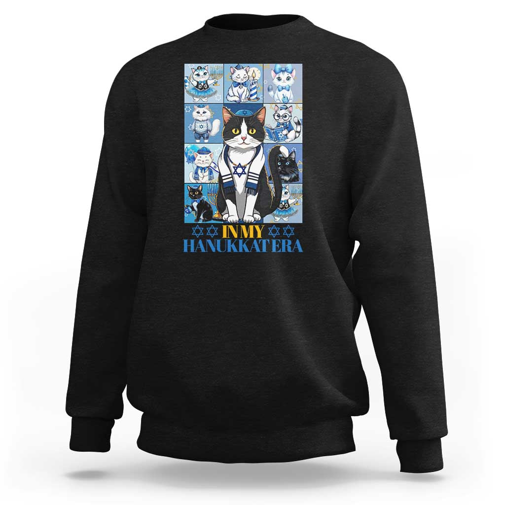 Hanukkah Cat Sweatshirt In My Hanukkat Era Cute Jewish Cats - Wonder Print Shop